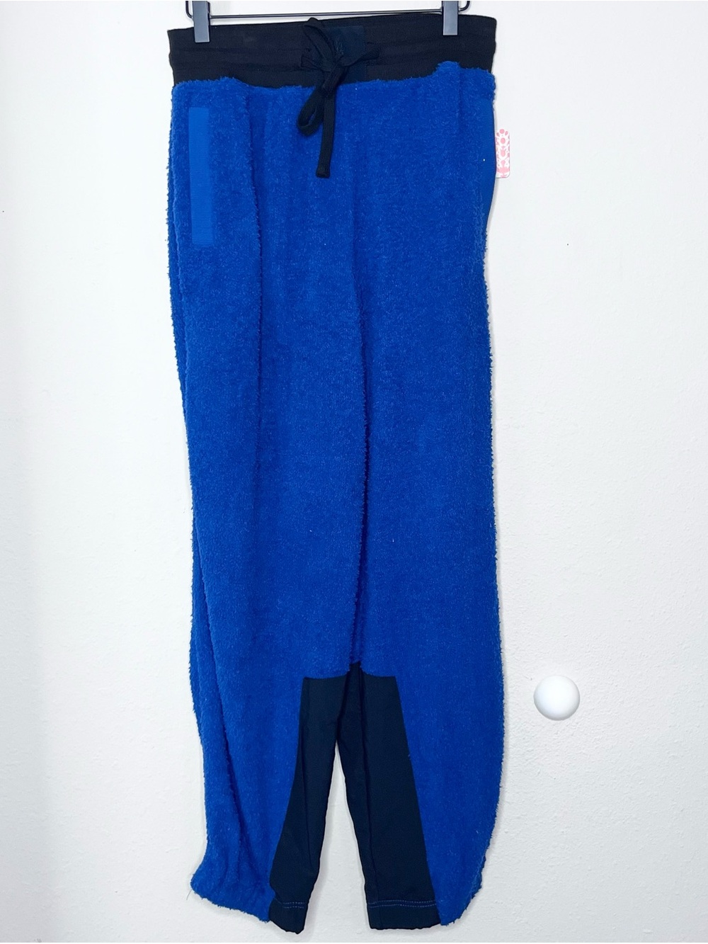 Free People Movement Blue Cuddle Up Fleece Jogger Pant Sz Small NWT Relaxed Blue